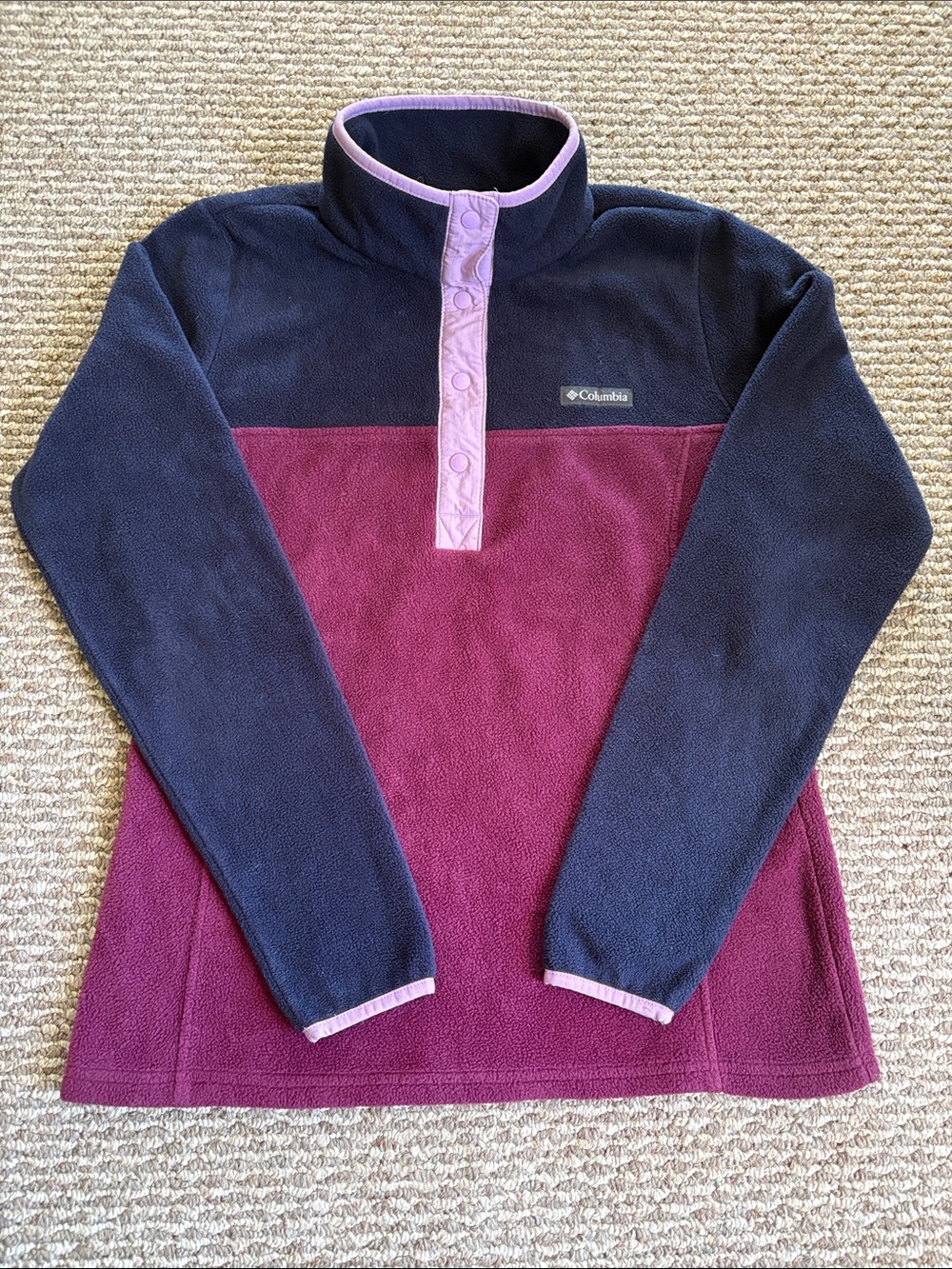 Columbia Women's Navy & Plum Snap Fleece Pullover Size S